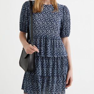 & Other Stories Tiered Floral Mini Dress XS